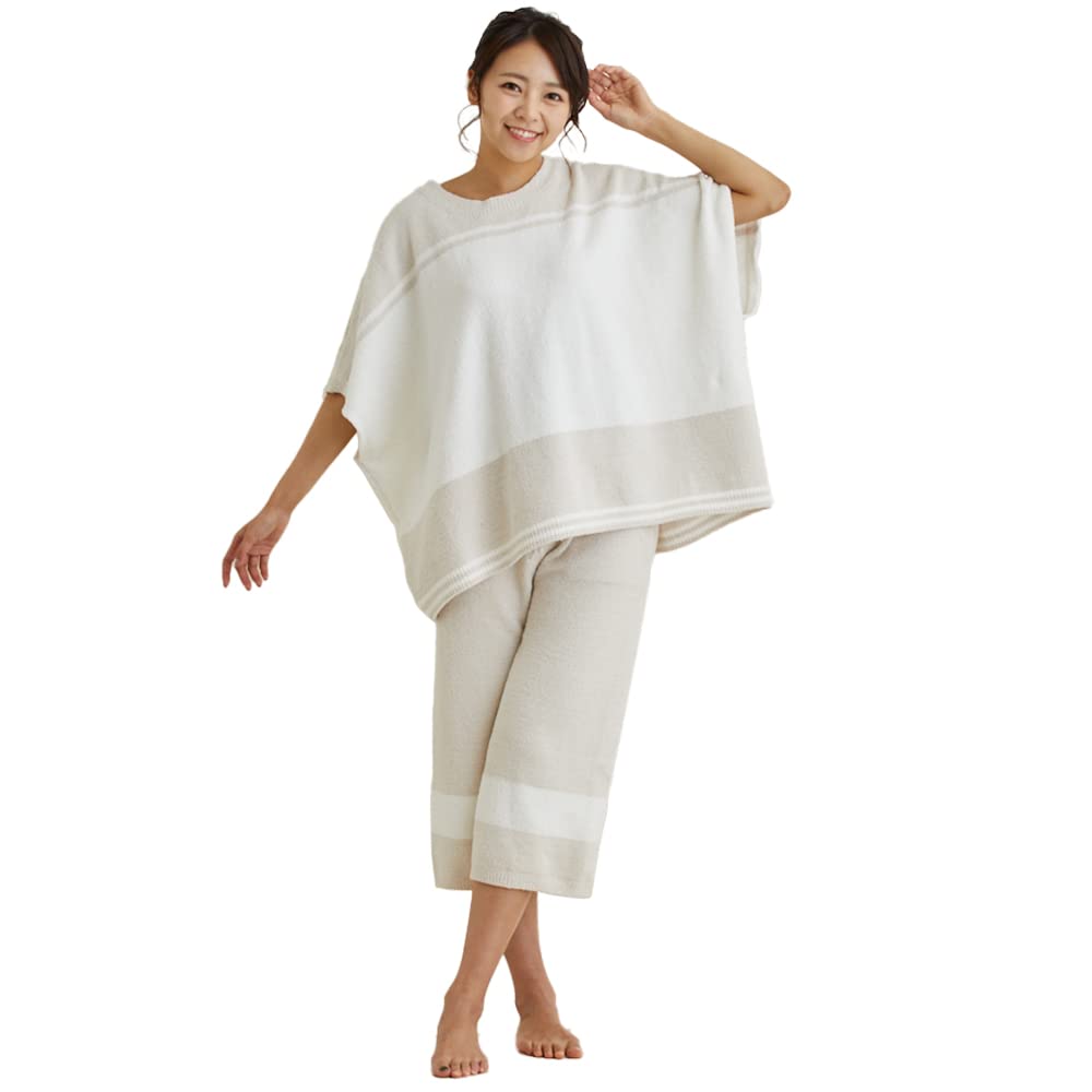 

Комплект пижамы пончо Seap Length и женские 3/4 507 (Верх Низ), (бежевый) бежевый