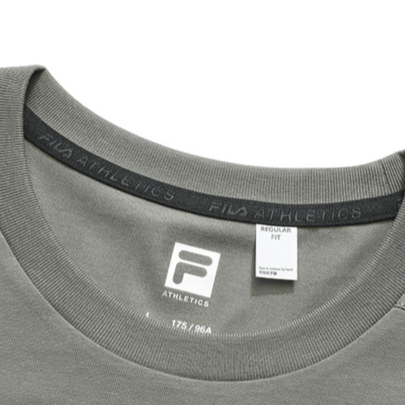 Fila Fashionable Simple Breathable Lightweight Basic Knit Crew Neck Short Sleeve T-Shirt Men Tops Outcrops-Green A11M317103FKK