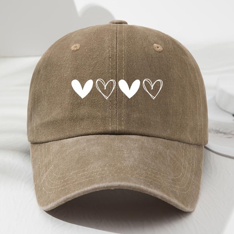 Soft And Heart-Shaped Design Adjustable Retro Unisex Baseball Cap Outdoor Sports Fishing Camping Fashionable Hat