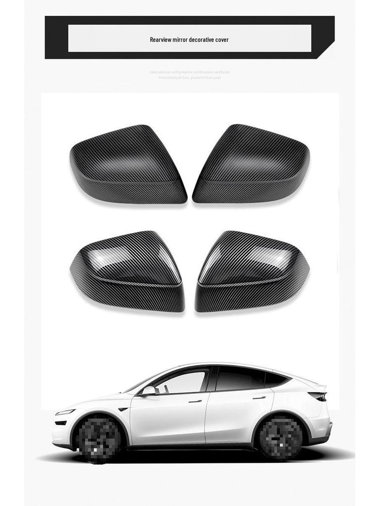 Carbon Fiber Pattern Rearview Mirror Cover for Tesla Model Y/3