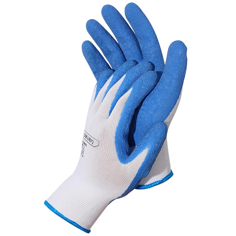 Deli Wrinkle Latex Dipped Work Gloves, 12 Pairs