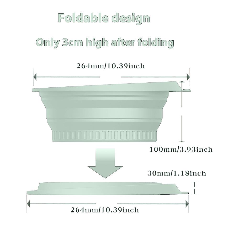 

Foldable Face Ice Bath Bowl Low/High Temperature Facial Plunge Washbasin Silicone Portable Travel Home Skincare Ice Facials Bath зелений