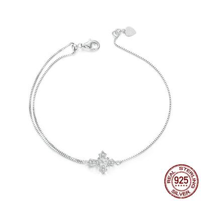 Personalisiertes Kreuzarmband im kalten Stil für Männer und Frauen, europäischer und amerikanischer Trend, S925 Sterling Silber, Glaube-Armband, Schmuck