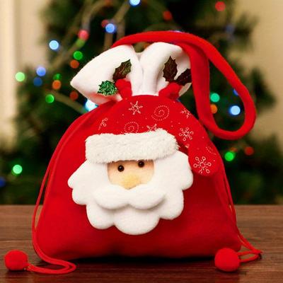 Christmas Gift Apple Tote Bag Holiday Gift Bags for Kids Decorative Santa Claus Xmas Supplies Children Gift Packaging Decoration