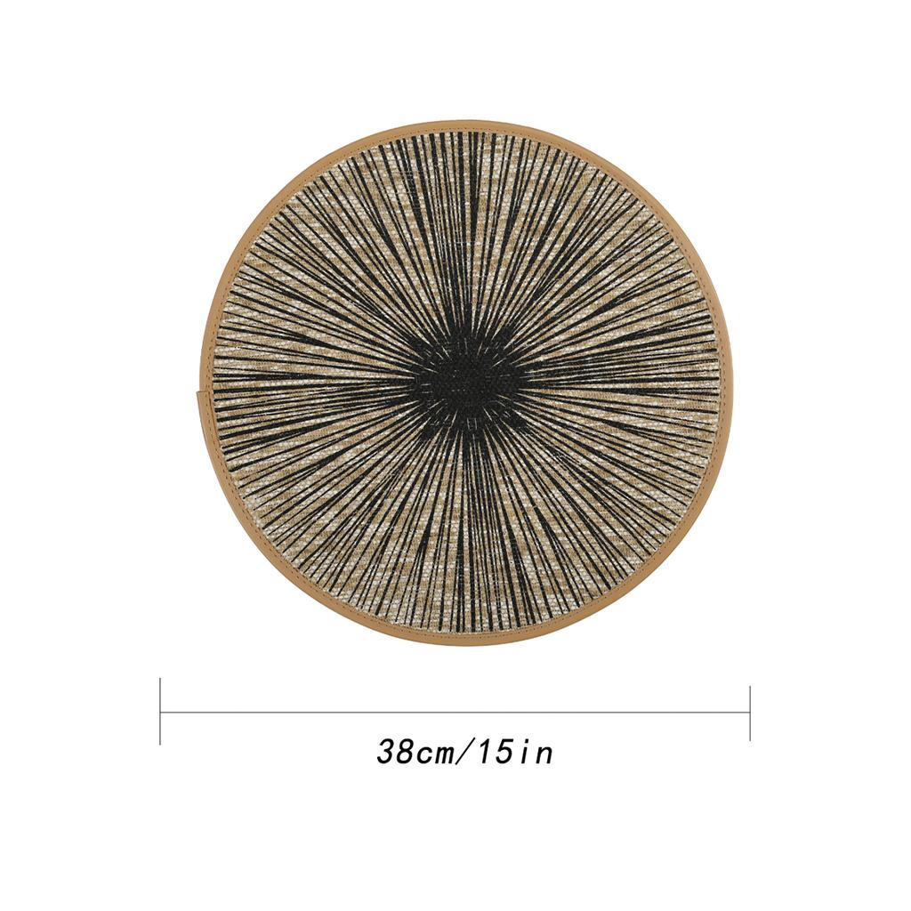 2/4/6/8pcs Round Burlap Macrame Placemats, Bohemian Jute Country Placemats, Diameter 15 Inches, for Table Decoration
