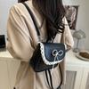 Kawali Lace Bow Backpack Mini Shouder Bag Fashion PU Leather Bag  Gift