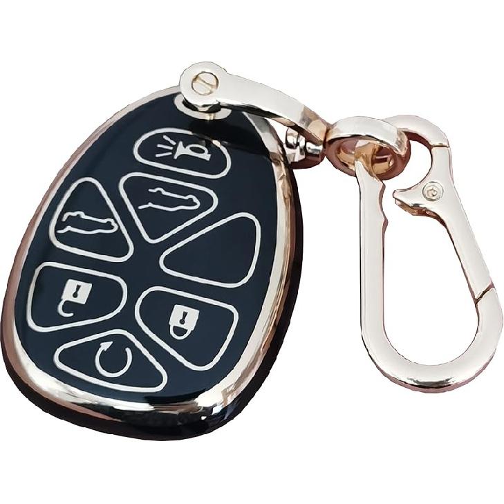 for Chevrolet Key Fob Cover Keyless Remote Smart Key Fob Shell with Keychain Fit for Chevy Suburban Tahoe Traverse Buick Enclave Cadillac Escalade