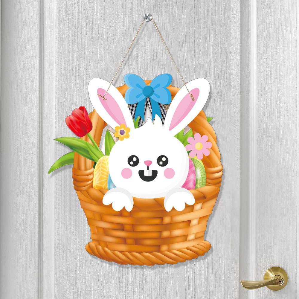 Pendant Welcome Door Sign Decorations Door Plaque Decoration Practical Hanging Easter Bunny Egg