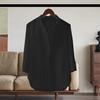 Men's Stand-up Collar Shirt Casual Solid Color Button Down Shirt Cotton Blend Long Sleeve Shirt for Office Street Wear