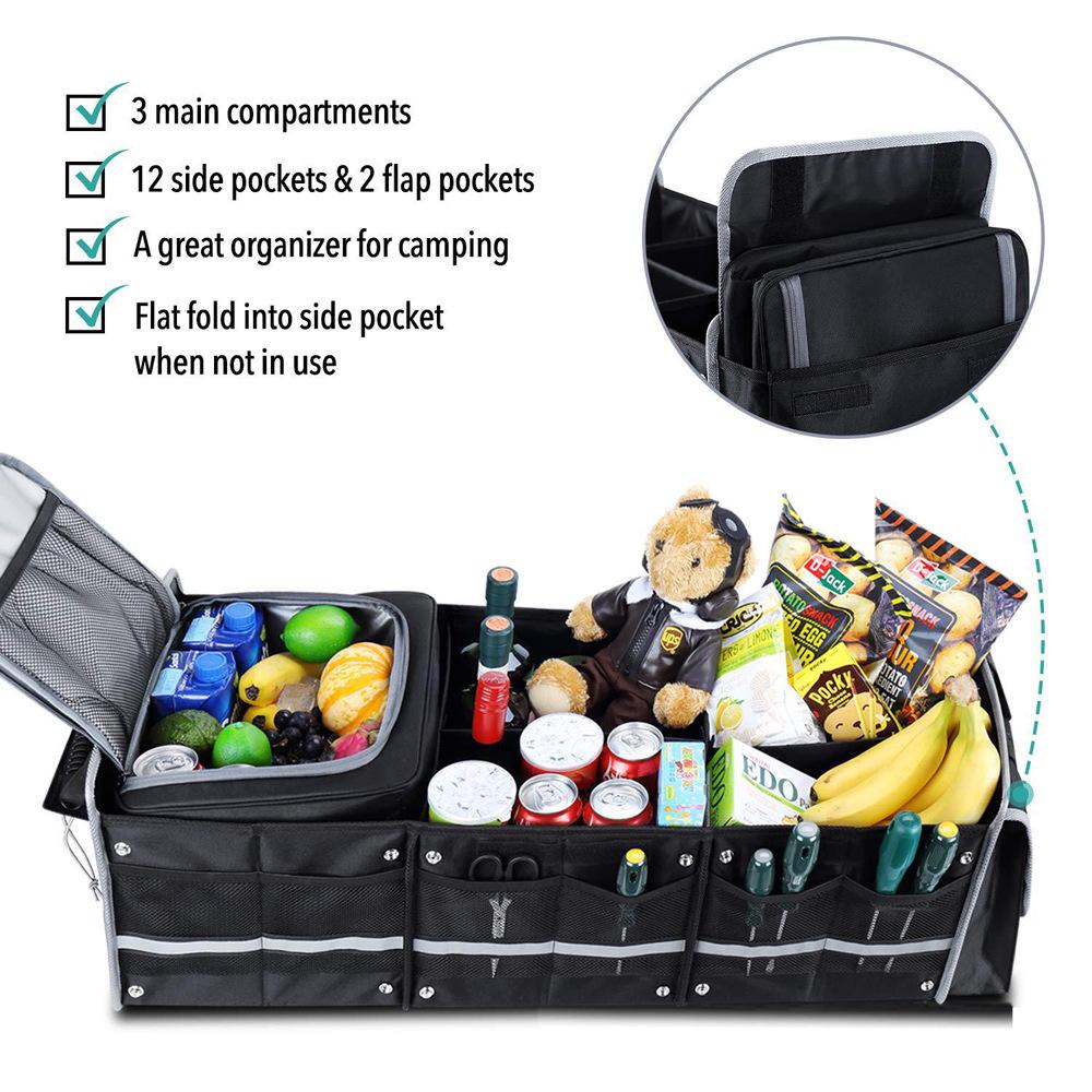 Foldable Car Trunk Organizer: Multi-functional Oxford Cloth Storage & Insulated Bag