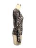Independent Station Summer Women's Fashion Transparent Leopard Printed Mesh Round Collar Long Sleeve Slim T-shirt Versatile Fashion Shirt