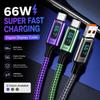 Real-Time Display USB-A To USB-C Cable 66W Fast Charging Data Cable Tablet Charging