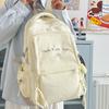 Letter Nylon Casual Backpack For Women And Men With Lightweight Cushion Straps For Daily Use