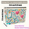 1pc Nurse Survival Kit Makeup Bag Dual-Sided Printed Healthcare Professional Cosmetic Bag with Zipper Portable Travel Organizer