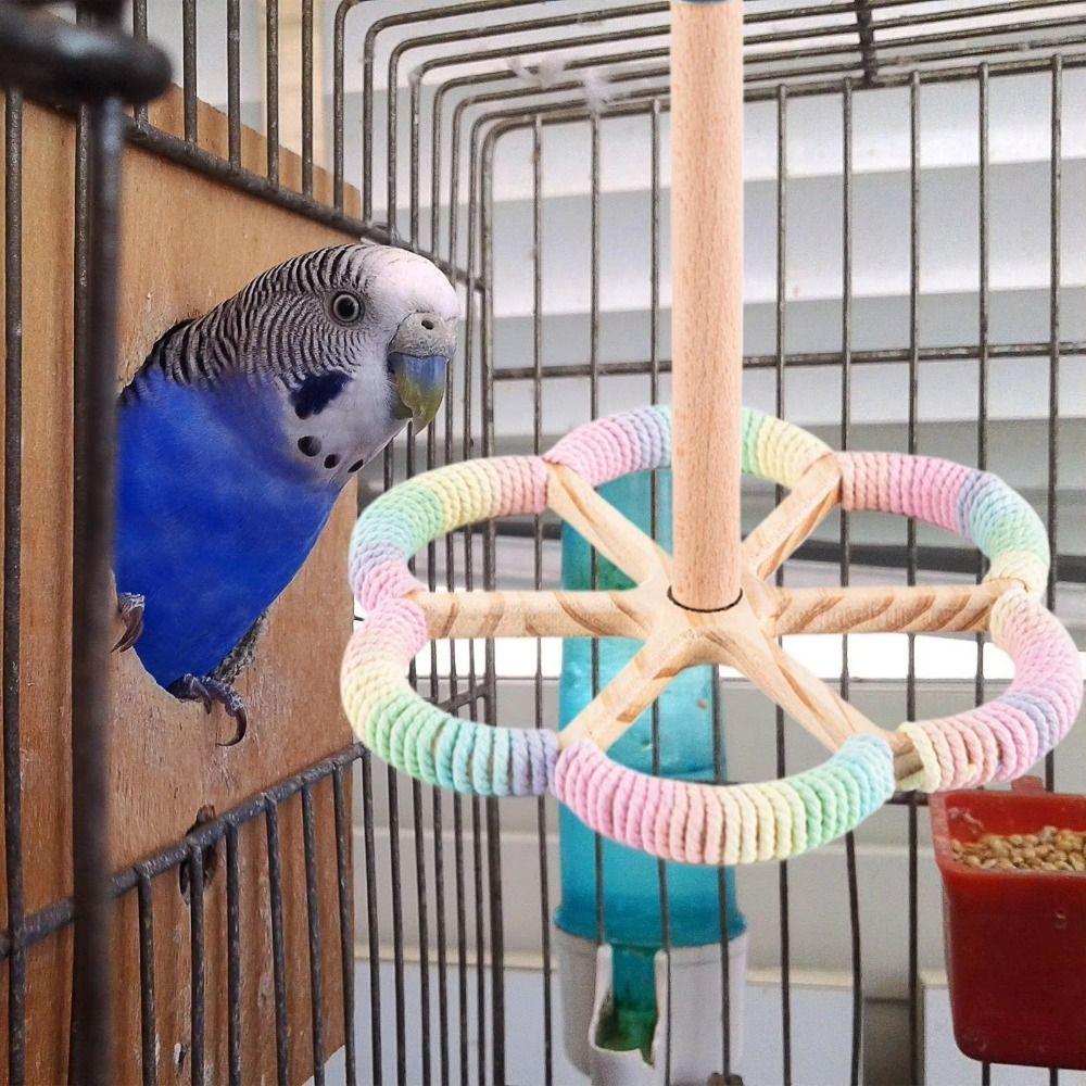 Abnehmbarer drehbarer Tischvogelständer Massivholz Vögel Schleifstange Halter Vogelkäfig Zubehör