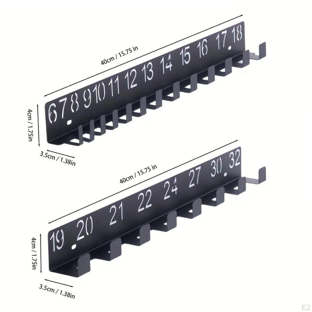 Wall Mount Wrench Organizer Hanger with Size Number Space Saving Tool Storage Holder