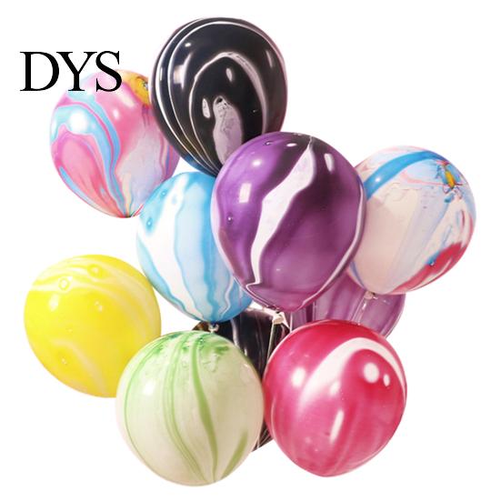Wedding Party Balloon 10Pcs/Set 12-inch Latex Agate Pattern Anti-burst Thicker Festival Props Birthday Home Ornament Accessories