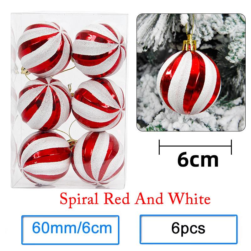 6 Stück/Los 6cm/2,4 Zoll Weihnachtsbaum Dekoration Farbe Hohlkugeln Schmuck Hängende Kugeln Für Haus Bar Party Dekoration