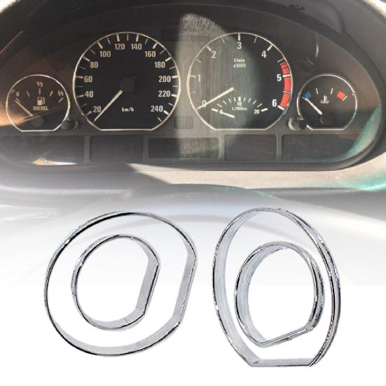 4 ks rámečků tachometru auta proti poškrábání, ozdobné kroužky ciferníku, lišty pro BMW E46