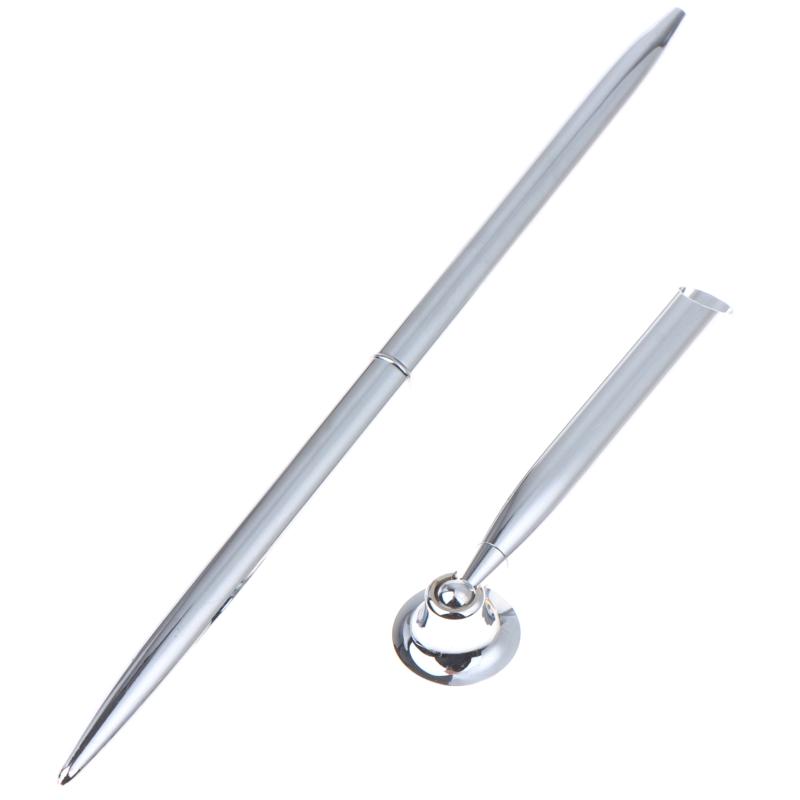 Retro Metal Ballpoint Pen Set With Heavy Duty Base Stand Long Lasting Ink for Office Wedding Signature Business Events