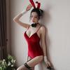 New Sexy Lingerie Bunny Sexy Onesie Chest Pad Garter Belt Open Gear Uniform Temptation Pajama Set