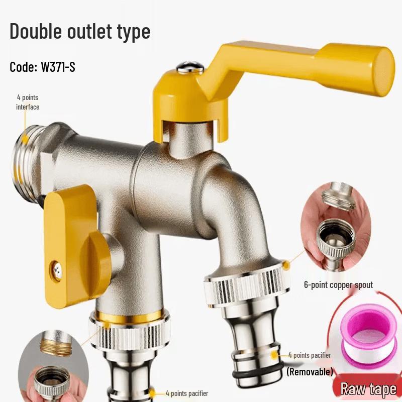 TLXT Outdoor Thickened Copper Dual Outlet Faucet