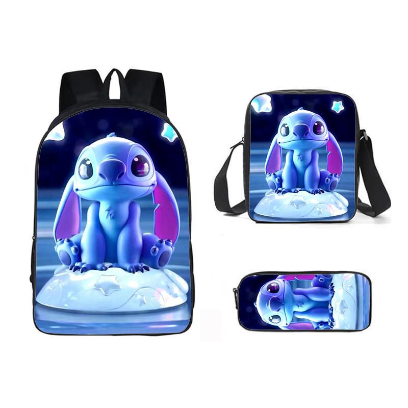 Stitch Cartoon Backpack For Kids Oxford Fabric Waterproof School Bag With Breathable Straps