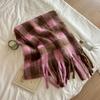 Autumn and winter new Maillard imitation cashmere plaid scarf women's winter senior sense versatile shawl thickened warm scarf