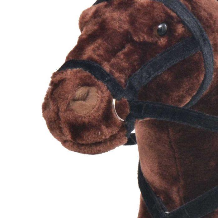 VidaXL Jouet en peluche Cheval Marron foncé XXL 91327