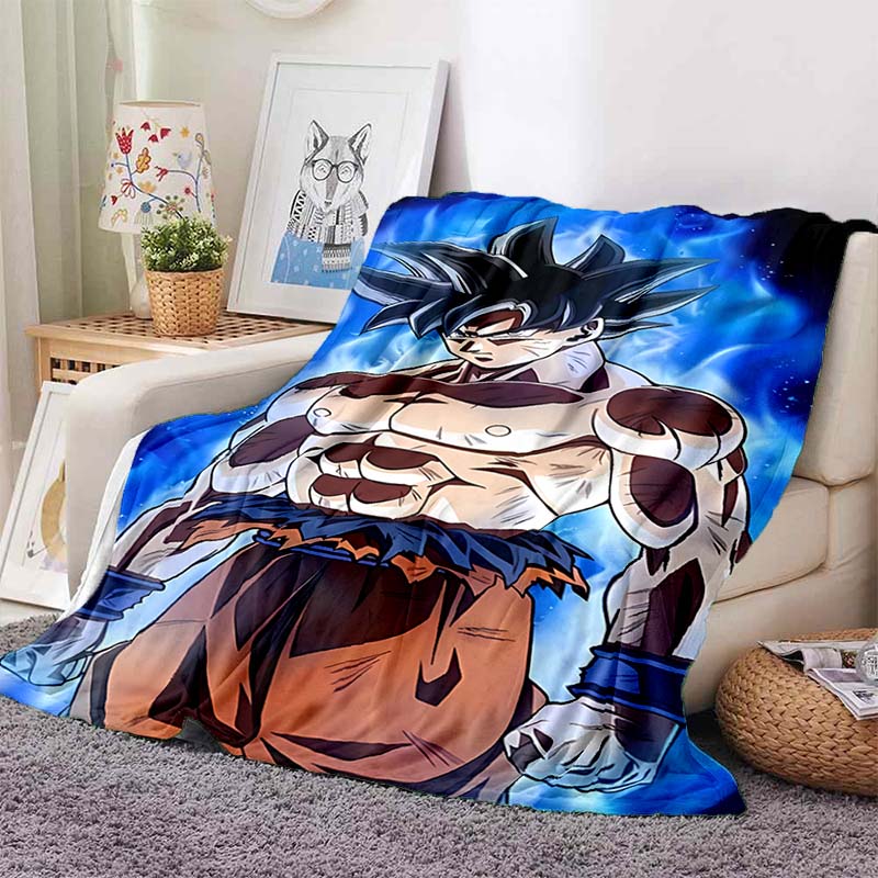 Dragon Ball Anime Print Blanket, Warm and Comfortable Flannel Blanket, Suitable for Bedrooms, Sofas, Beds, Chairs, Picnics, and
