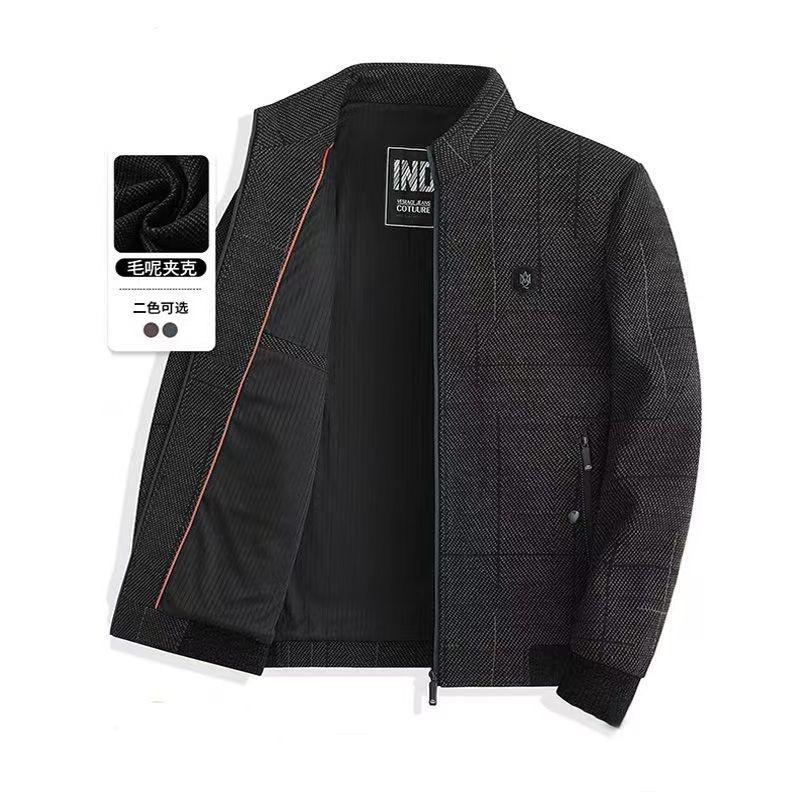 Thick Chenier Men's Dad Spring and Autumn Jacket Medium Old Father Jacket Casual Lapel New