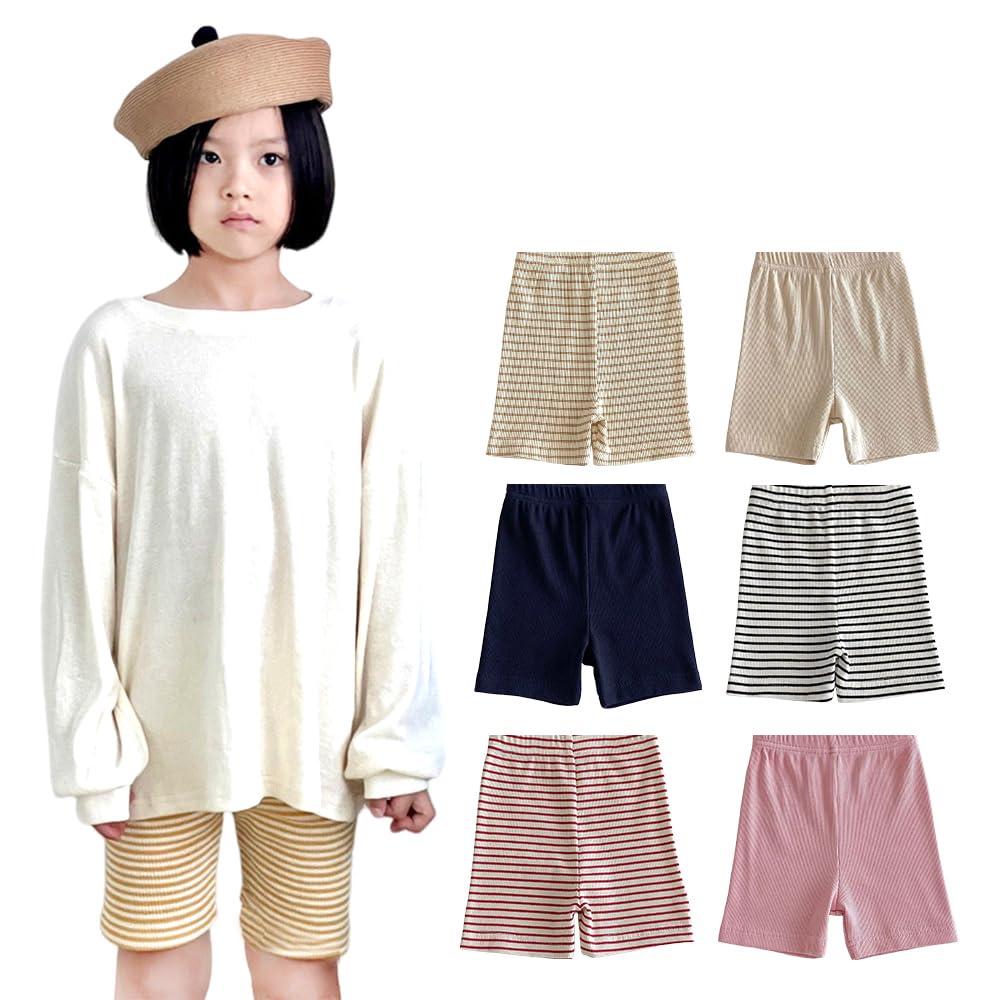 Halblange Leggings Spats Border Baby Rippleggings Halblang Jungen Mädchen Halbhose Innenhose Kinderhose Sommer Dehnbar Uni Kinder