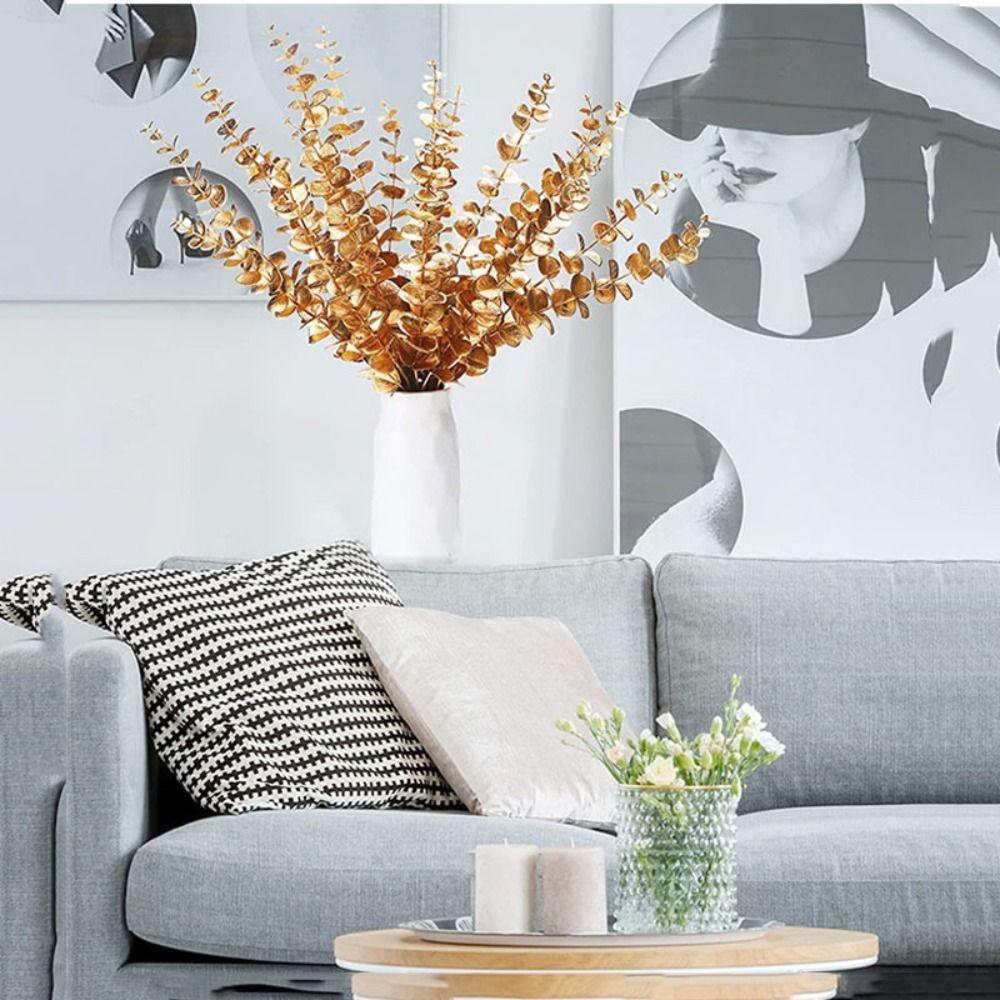 10Pcs/set Plastic Artificial Eucalyptus Leaf Eucalyptus Fake Eucalyptus Plants Durable   Party