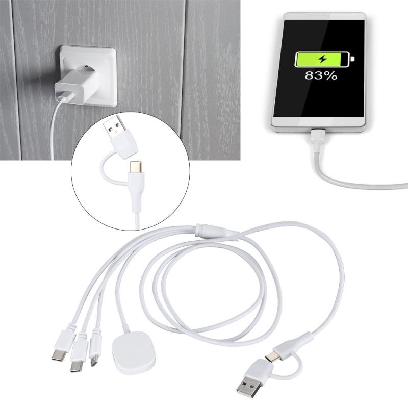 Type C USB to Double Type C+Micro USB+ Watch Charger Cable for Cellphone Tablet Watch Multi Charging Cable