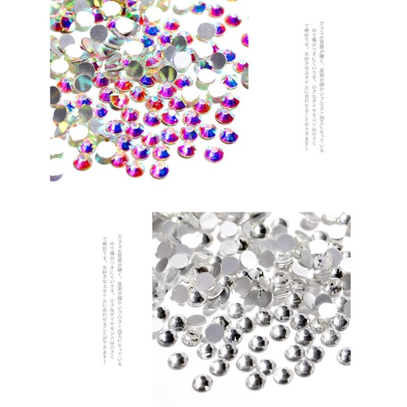 Mini Flatback for Rhinestones Crystals 3D Decorations Flat Back Stones Gems Set Nail Art Decoration