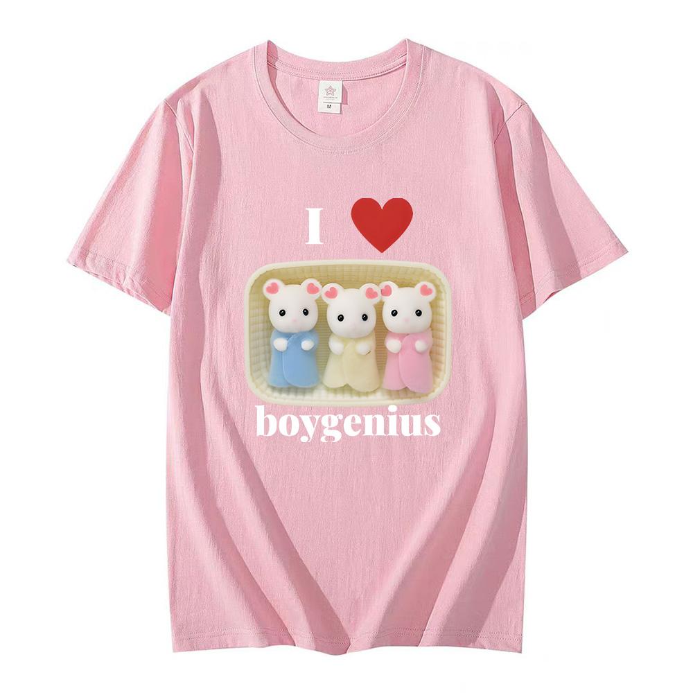 I Heart Boygenius Calico Critter Baby Design T-shirts for Women Men Cute Cotton Tshirts Anime Print Soft O-neck Tees Summer Tops