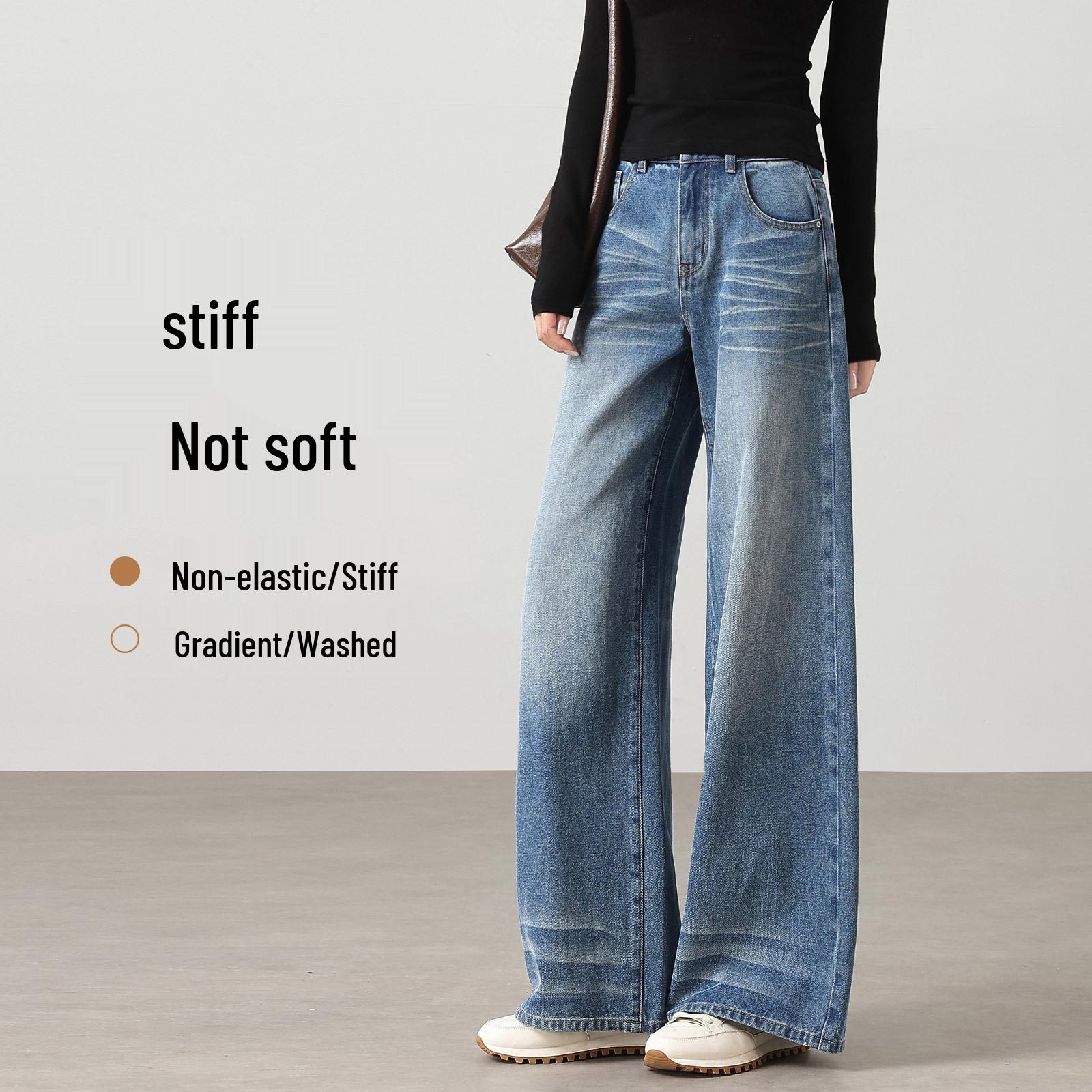 

2026 Spring & Fall Women s Wide-Leg Straight Jeans - Flattering for Petite Figures 28 for 106-115 lbs синій