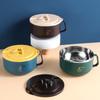 Ramen Bowl 304 Stainless Steel Noodle Bowl with Lid Heat Resistant Instant Noodles Bowls Cooker Tableware Kitchen Accessorie