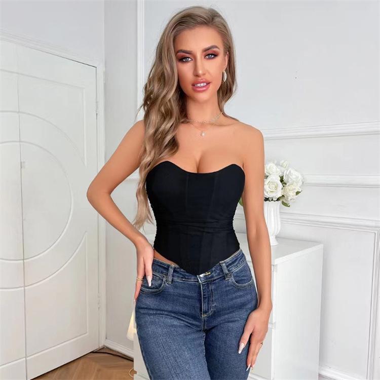 Black Mesh Breathable Elastic Tube Top - Sexy Chest Support
