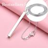 925 Sterling Silver 16-30 Inch Exquisite Long Cylindrical Pendant Necklace for Women's Fashion Wedding Accessories Jewelry