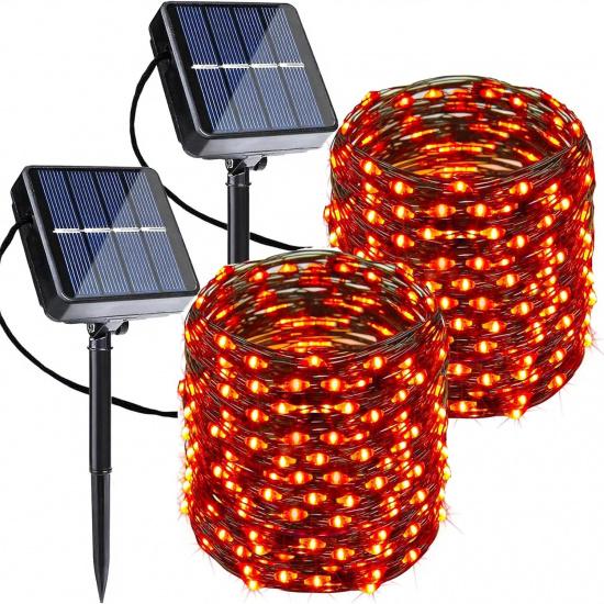 Joomer Solar Fairy Lights, 2-Pack Total 80FT 240LED Lights, Warm White | Copper Wire, Solar String Light Waterproof 8 Lighting Modes for Patio Fence