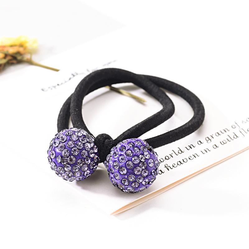 Benzi de Păr cu Bilă de Stras Multicoloră Coreeană două-în-unu Bandă Elastică de Cauciuc Suport Coadă de Cal Elastice de Păr Accesorii de Păr Femei Copii