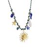 Adjustable Copper Chain Necklace With Marine Life Charm Including Seashells Starfish and Pearls Accent for Casual Wear