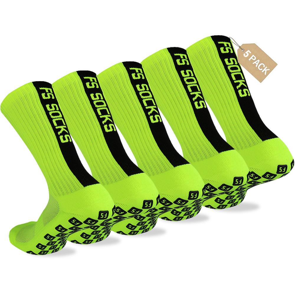 5 Pairs Non Slip Sport Soccer Socks Anti Slip Football Grip Socks for Football Basketball