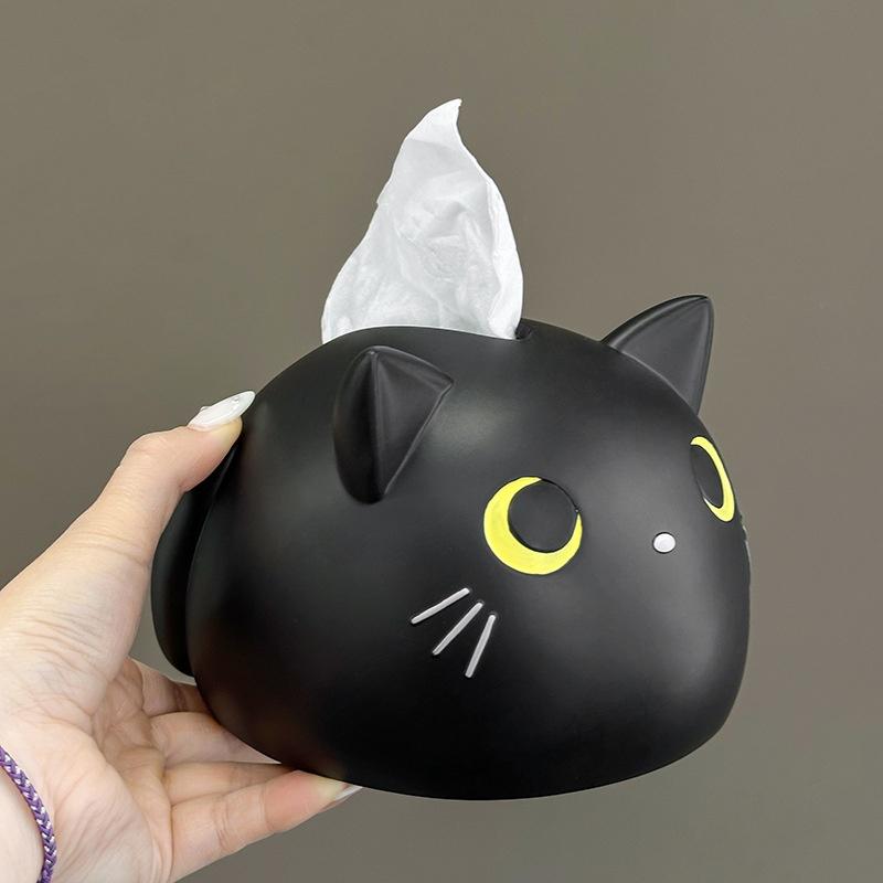 Cute Cat Tissue Box Luxury Paper Cover Kitten Car Living Tissue Paper Holder Desktop Home Kitchen Napkin Organizer Craft Ornamen