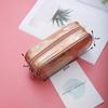 1pcs Women Fashion Cosmetic Bag Semi-circular Illusion Laser Makeup Bag Portable Dumpling Shape Travel Amenity Bag Storage Bag