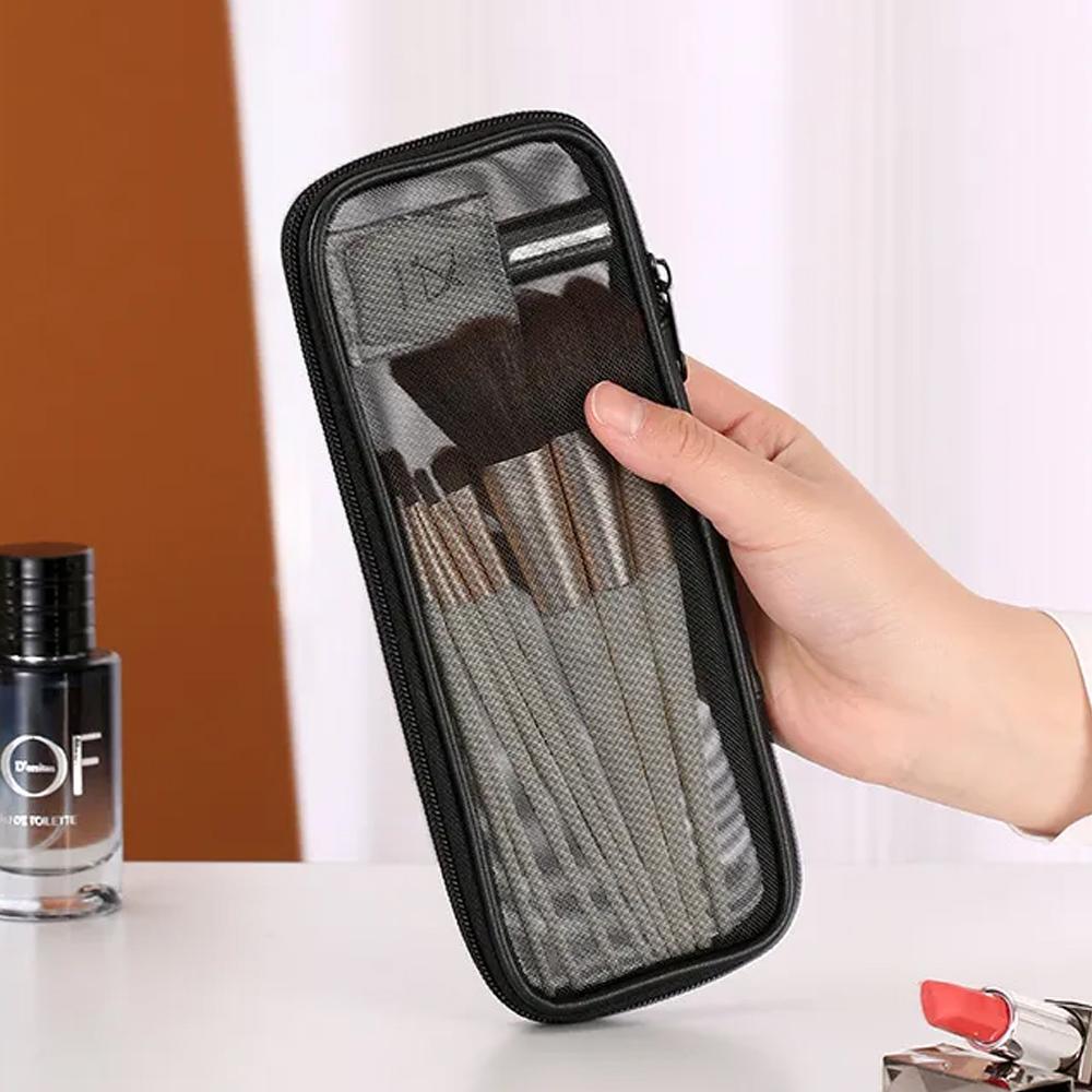 Women's Makeup Bag Cosmetic Brush Travel Storage Case Portable Mesh Toiletry Bag Organizer Kit Pouch Wash Storage Accessories