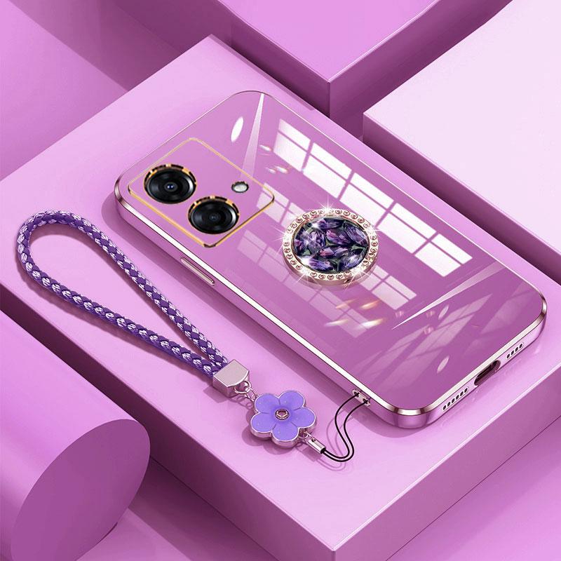 Pouzdro s diamantovým prstenem pro Motorola Moto G84, luxusní, s diamantovým prstenem, krytem a pokovením pro telefon Motorola Moto G84, G54 5G, G13, G23, G73.
