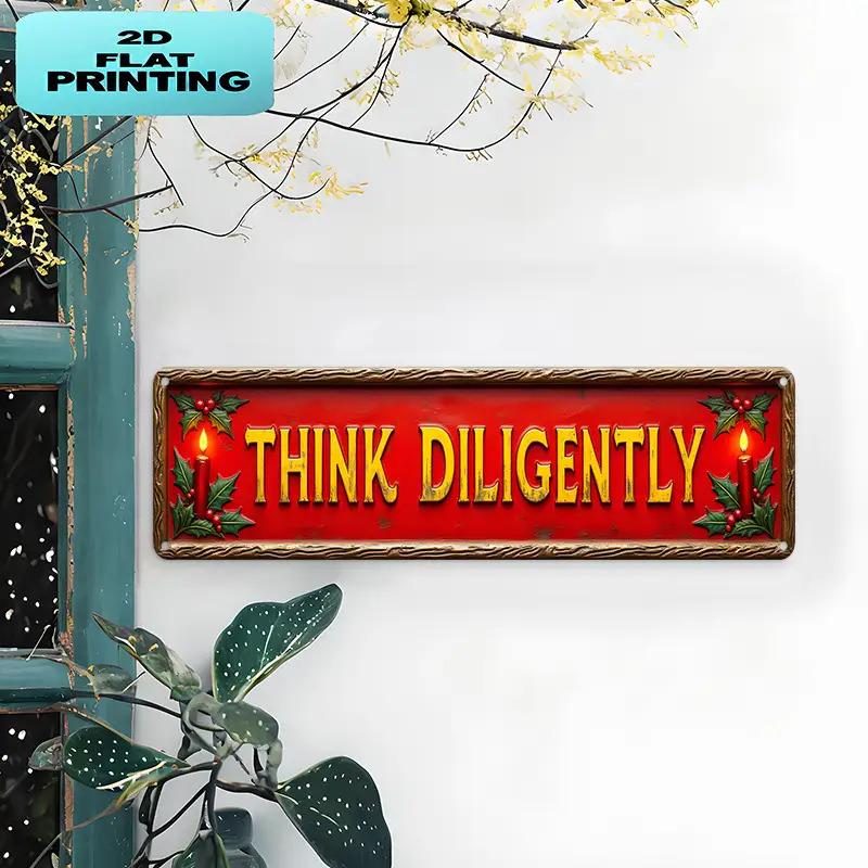 2D Flat, 2D Flat Plane, 2D Flat Plane, 1pc Vintage Metal Sign with Nostalgic Motivational Wall Text - 10.16x40.64 Cm Large Sign, Pre-Drilled Holes for