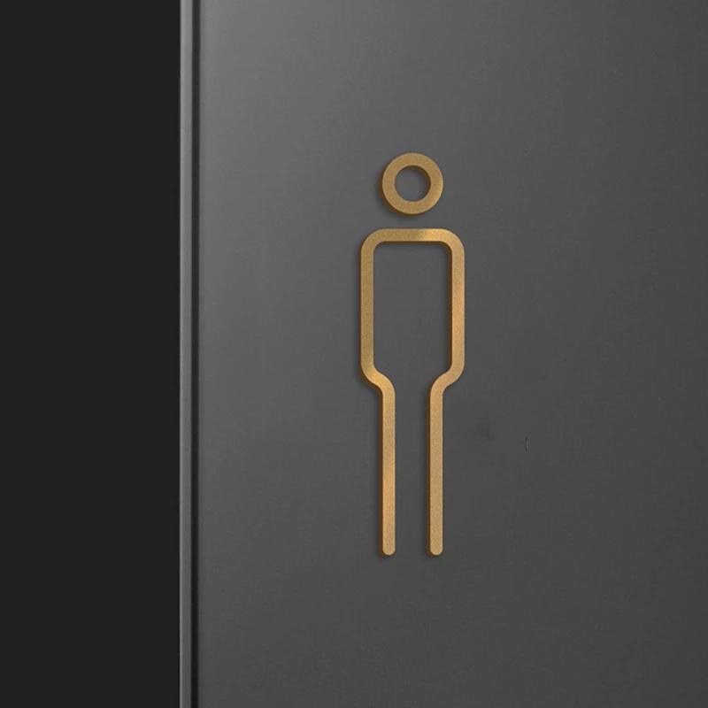 1mm Acryl Spiegelaufkleber mit Kleberückseite | Toilettenschild Messing Waschraum Tür Wand Schild Beschilderungstafel